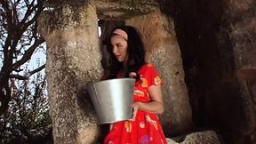 Dark-haired German chick gets her tight pussy&#x1F32E;&#xFE0F; ravaged by monster dick&#x1F346; outdoors