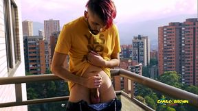 Jerking Off My Big Uncut Cock In The Balcony Did I Get Caught? Camilo Brown