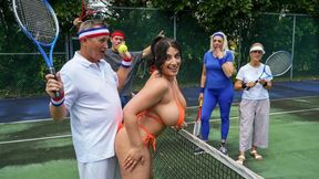 Beauty with huge boobs Sarah Arabic likes jumping on a large dick