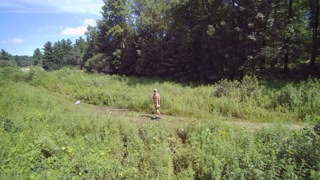 A naked jog with a drone follower