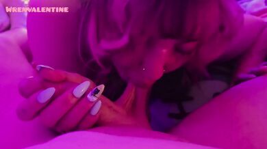Gamer girl deep throats her perfect girlfriend then gets creampie filled