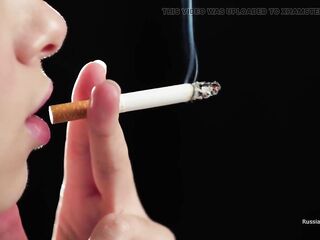 Ultra HD Russian Gal Smokin' Cigarette Seaside
