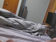 Chubby teen solo masturbation while mom is in next room