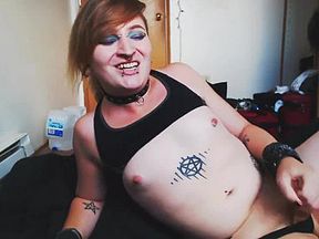 Horny Pierced and Tatted Trans Girl Can't Wait To Cum Again and Again