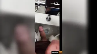 Public restroom solo compilation with massive cum fountains