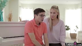 Busty MILF piano teacher Bunny Madison gave incentive to her young student