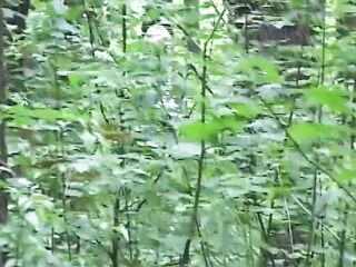 Golden-haired Chick Fingers Herself Unfathomable in Forest