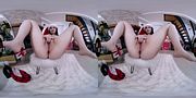 Hot babe with big natural tits Remido plays with her shaved pussy on Xmas — VirtualTaboo