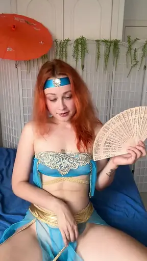 Panties Stuffing in Very Wet Pussy! Jasmin Cosplay