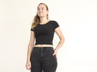 Czech teen at her 1st casting