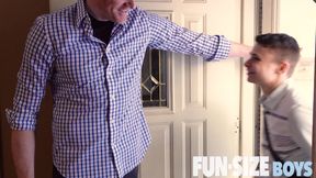 FunSizeBoys - Tiny twink Marcus Rivers gets barebacked by two sexy hung DILFs