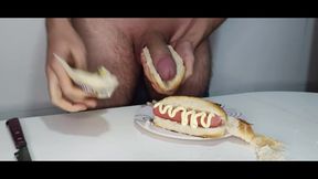 Food porno #3 - Super Hot Dogs - Smearing my meatpipe in toppings