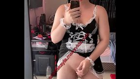 Trans maid masturbating at her boss'_s house - Charlotte Kayle