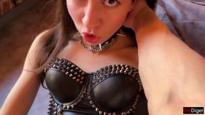 Pickup Rock Girl Rough Blowjob and Sex High Heels Boots Leather Fetish