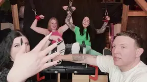 Tickling Two Dominant Women in Stocks