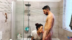 the married plumber can t resist her client s cock and cheats on her husband. repentant, she eats the cum from her jeans to hide the evidence.