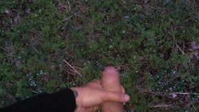 Outdoor Cumshot While Tip Toes Standing in the Sneakers POV