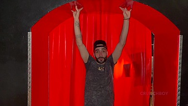 SPanish boy fucking bareback in backroom in fetish outfits