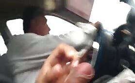 Masturbating next to the taxi driver