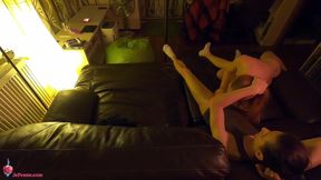 Real couple's romantic homemade scene with lots of foreplay