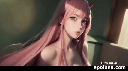 beautiful slim ai generated zero two darling in the franxx gets a load on her charming face