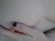 Outdoor Erect Nipple Play Pre Op Trans Man