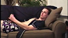 Mark is a lean dude from down under with an original technique for getting himself off. He likes to lick two of his fingers and then work them over the most sensitive parts of his cockhead.