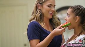 Ryan Ryans amd Uma Jolie have a hot lesbian sex in the kitchen