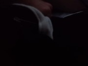 Loud grunting and cumming on my trackie bottoms from my mushroom-headed cock