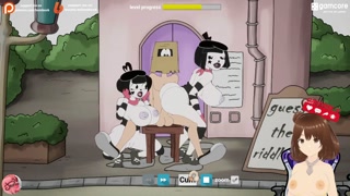 Fuckerman Lewd Park #6 - Threesome with Derpixon's busty mime girls - Jazziuu - Gameplay