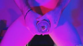 Albino Adonis - Deluxe Neon Gay Camming Session With Cumshot and After Play