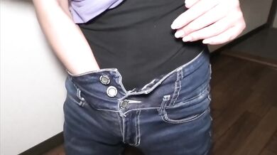Her ass drowned in cum as we jerk off together
