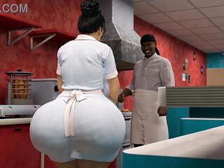 Mature Waitress takes some thick BBC for a raise.