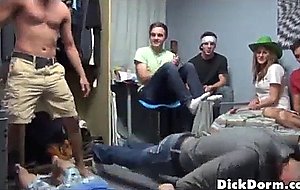 Crowd watch amateur threesome