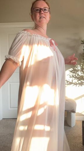 Ovulation Try-On: Window Seal Facetime Cums in See-Through Nightgown 🫦💦