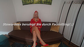 Stewardess Beruhigt Sie Durch Facesitting ;) With Maria Braun