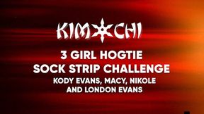 3 Girl Hogtie Sock Strip Challenge - Kody Evans, Macy Nikole & London Evans - WMV