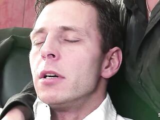 Hawt blond Secretary aid her Obese Wang Boss to Relax and let him Bang her Constricted Butthole