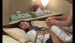 A meekly tied up Japanese stepdaughter