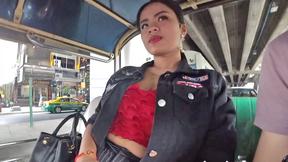 ”Adorable Thai teen amateur taken on a Tuk Tuk ride for sex in a hotel”