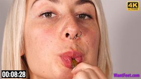 Melissa Eating Gummy Bears - 4K MP4