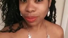 Beautiful black girl's wet pussy sounds and moaning with jewelry