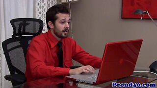 Mature office stud jerks his cock after hours