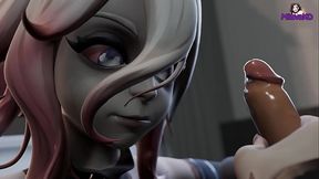 Брайер из Лиги Легенд сделала сочный минет