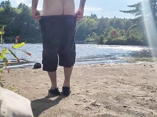 Very Shy Slim dipping at the beach