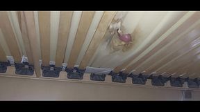 I fuck the hole in the mattress and ejaculate sperm under the bed.