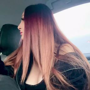 Italian Long Hair Big Tits Milf Cigarette Smoking In the car  Smoking Fetish Sesh