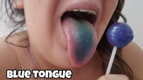 Blue Tongue Lollipop Suck – Licking & Showing My Blue Tongue Close-Up
