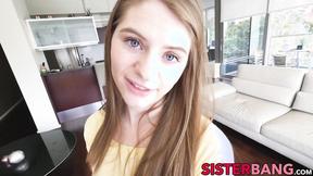 ”SIS LOVES ME Barely legal stepsister tries out shaft & cum in POV”