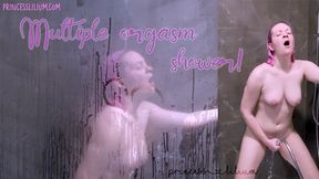 Multiple orgasms in the shower (HD mp4)